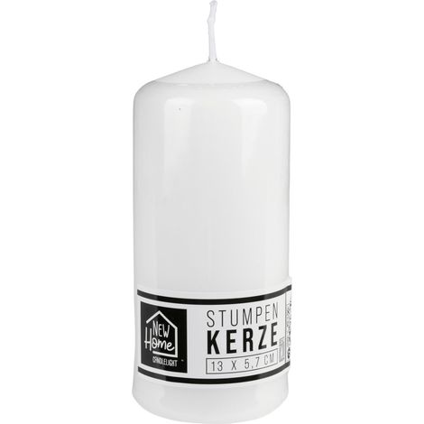 Stumpenkerze weiß Adventskerzen Weihnachtskerze Stumpen Kerze Deko 12,5cm