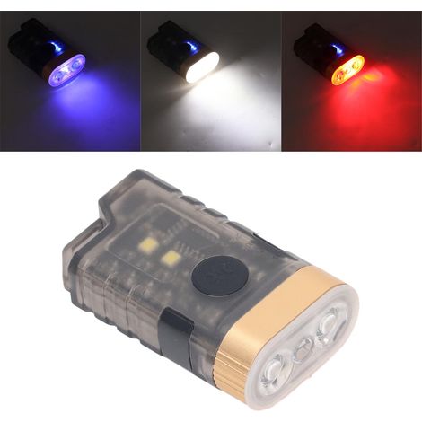 Mini torcia a LED da 1500 lm, potente base magnetica, impermeabile IPX5, batteria ricaricabile da 500 mAh con lampada UV da 365 nm, portachiavi per segnalazioni e rilevamenti all'aperto. (1/5)