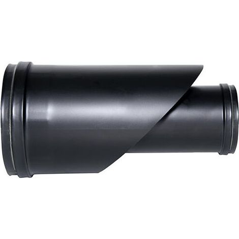 Raccord coaxial noir D. 80/130 CE – Acier inoxydable AISI 316 – Conforme UNI 1856/2 – Pour poêle à pellets – Joints silicone haute pression