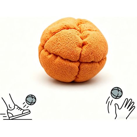Un sac de sable de football en peluche de couleur unie pour adultes, un sac de sable portable pour l'entraînement au contrôle du pied, disponible en orange (6 cm). (1/5)