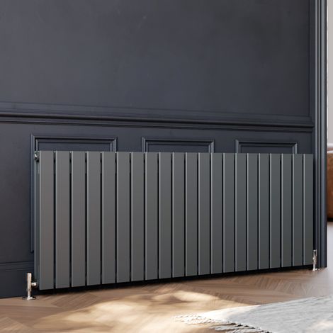 ELEGANT Horizontal Designer Radiator Flat Panel 600 x 1596 mm Anthracite Double