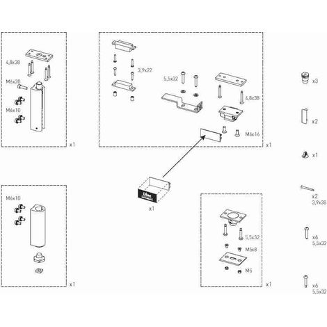 Kit de desbloqueo de puerta lateral fija KASF48 Tbo DITEC ENTREMATIC KASF48