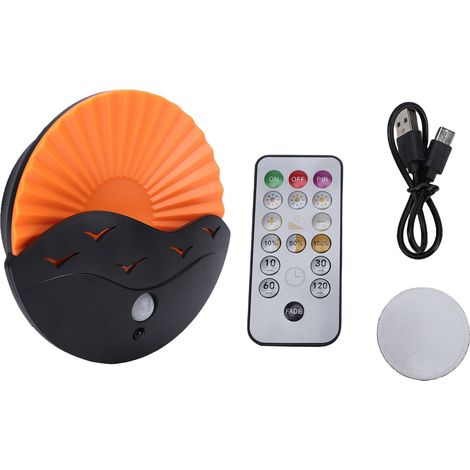 Applique murale effet aube LED rechargeable avec détecteur de mouvement et télécommande, luminosité réglable et minuterie (1/5)