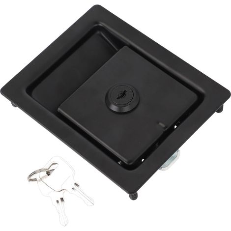 Versenkter Palettenriegel 127 x 102 mm (5 x 4 Zoll) mit Schlüsselschloss für Griffe an Wohnmobilen, Wohnwagen, LKWs oder Werkzeugkästen. (1/5)