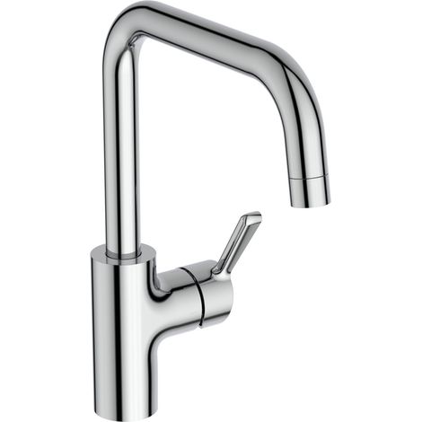 Ideal Standard Alero Rubinetto da cucina, altezza bocca 222 mm, bocca girevole a 360°, installazione rapida, miscelatore per lavello da cucina – Cromo (114 x 251 x 313 mm) (1/4)