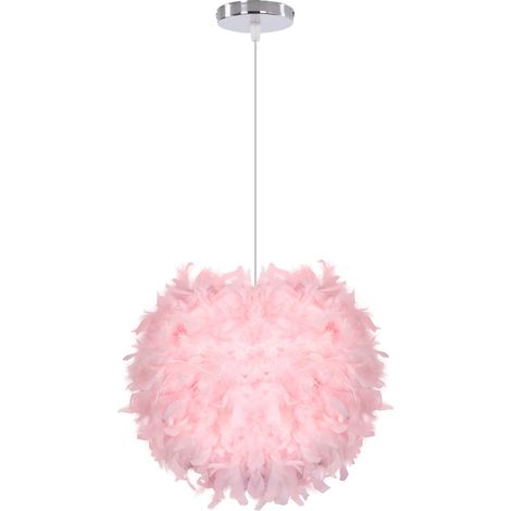 Plafonnier simple en forme de plume blanche, abat-jour romantique pour salon et salle à manger - 30 cm (ampoules E27 non incluses) (1/5)