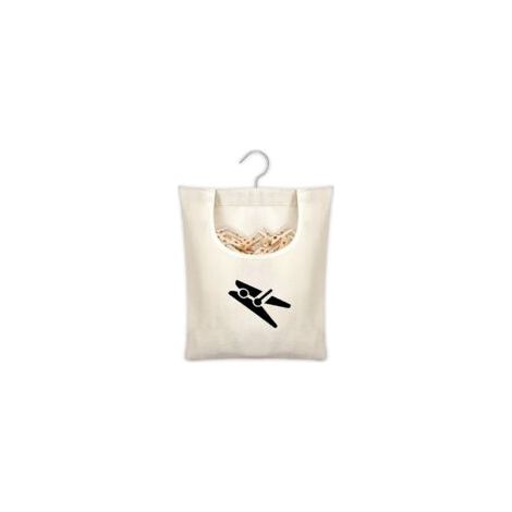 Sac à Pinces à Linge, Panier Pince à Linge a Suspendre, Panier a Epingle a Linge Exterieur, Porte Epingle a Linge avec Crochet, Portable Sac de Rangement pour Pinces à Linge Jouets Chaussette (1/5)