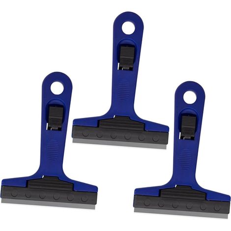 3 Pièces Raclette Portable pour Nettoyage Vitres Murs Sols Lame Épaisse (1/5)