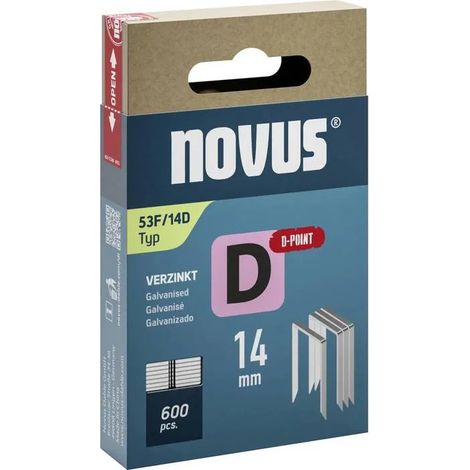 Grapas Novus tipo 53f corona plana 14 mm x 11,3 mm