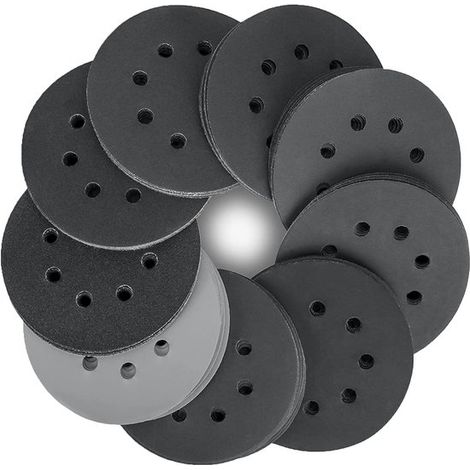Allecto Exzenterschleifscheiben Siliziumkarbid 80 Stück 125 mm Verschiedene Körnungen Für Nass und Trockenschleifen Geeignet für Metalle usw (1/5)