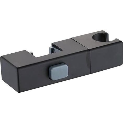Support de pommeau de douche rectangulaire, base fixe rotative et réglable pour tubes carrés de 30 x 18 mm, support à manchon coulissant en plastique ABS (noir) (1/5)