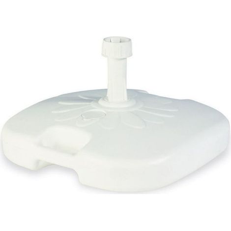 TRADE SHOP - Base Per Ombrellone Da Giardino Spiaggia Riempibile 14lt 44.5x44.5xh10cm Bianco 008654 - (1/5)