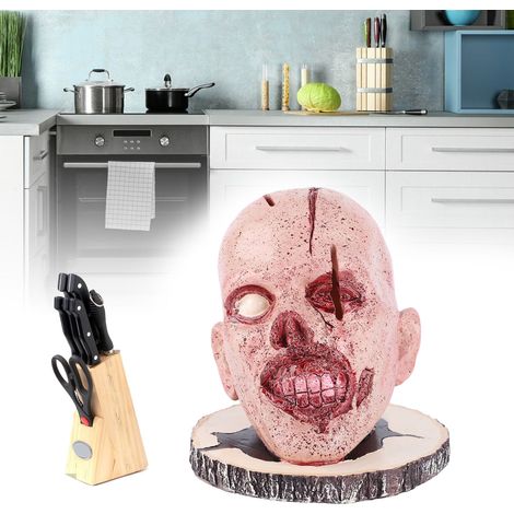 Porte-couteaux de cuisine effrayant, étagère de rangement, porte-couteaux décoratif pour les fêtes, ornement en résine (1/5)