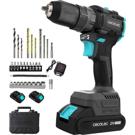 Perceuse-Visseuse 2 Batteries 21V-2000mAh PowerForce 3000 Impact Brushless. Moteur sans Balais, 32000IPM, Vitesse 1500rpm, Couple de Serrage 45Nm Réglable 25+1 Niveaux, Lumière et Accessoires (1/5)