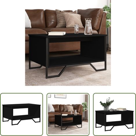 Holzwerkstoff - Couchtisch Schwarz 75x51x40 cm Holzwerkstoff (1/5)