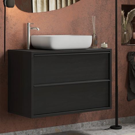 Meuble suspendu salle de bain avec vasque 105cm LOIS (1/5)