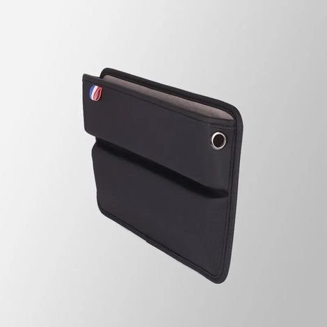 Boîte de rangement multifonctionnelle (noire) pour combler l'espace entre les sièges de voiture, avec étui en cuir PU pour téléphone, compatible avec les consoles latérales. (1/5)