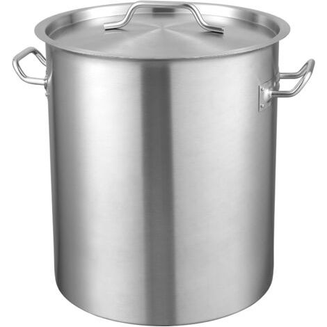 [JAMAIS UTILISÉ] Mophorn 42 Quart pentola in acciaio inox, grande pentola con colino, coperchio e manico, qualità commerciale resistente, trattamento di levigatura, argento per eventi
