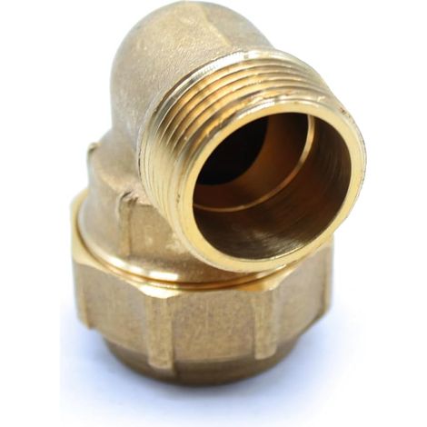 Coude mâle 90° en polyéthylène Pour tube en polyéthylène 25mm x 3/4 pouce Raccord fileté mâle Coude en laiton pour eau potable. (1/5)