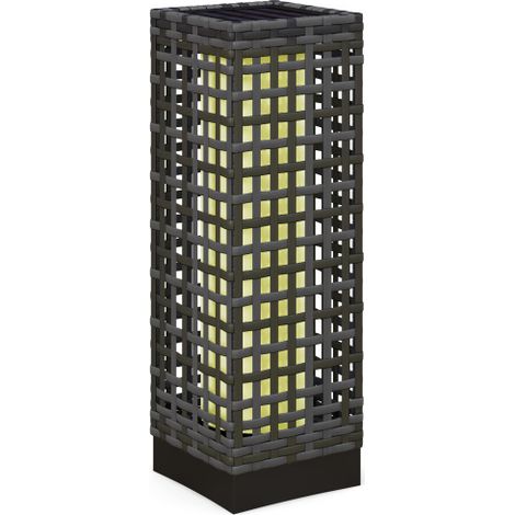 Solarleuchte Rattan Solarlampe wasserdichte Wegleuchte mit Lichtsensor automatische LED Gartenlampe Außenleuchte für Balkon Stahl Grau 
On-Site