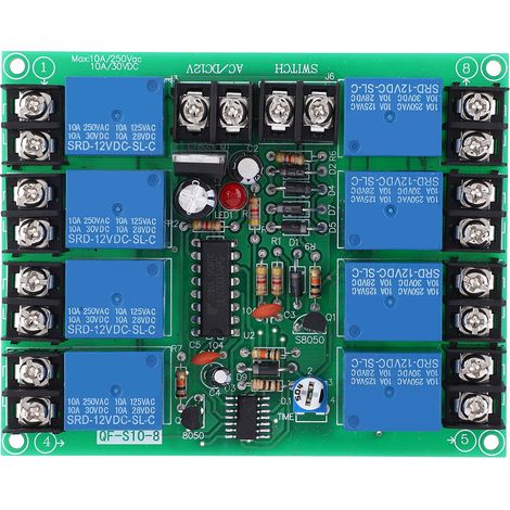 Carte de séquence de temps de puissance à 8 canaux Module de contrleur séquentiel réglable 0.2-4S (1/5)