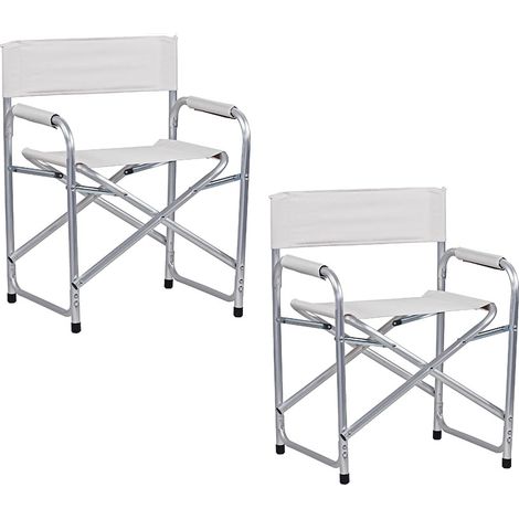Sedia mare regista pieghevole da esterno Pippa bianco - set di 2 (1/5)