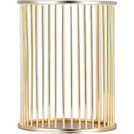 Portalápices de metal perforado de estilo nórdico, organizador ligero para oficina y escuela, portalápices de diseño dorado de lujo para guardar artículos de papelería. (1/5)