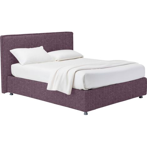 Letto Singolo Rugby, Sfoderabile, Contenitore Made in Italy, Viola Lilla