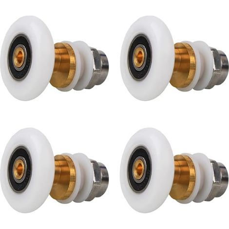 Roulette de Douche 4 Pièces Roulette Douche Porte de Douche Roue Porte de Douche Roulettes Coulissantes Porte Roue de Remplacement pour Rouleau pour Porte de Douche(23 mm) (1/5)