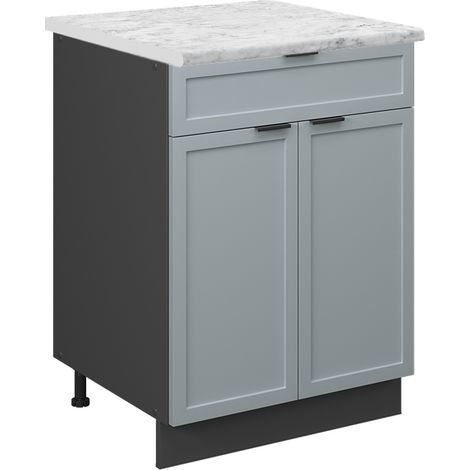 Meuble cuisine Fame-Line, Bleu clair-gris, 60 cm avec tiroir, PT Marbre, Vicco (1/5)