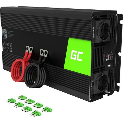 [NEUWERTIG] B-Ware Green Cell INV25 Wechselrichter 1500W 12V-230V mit USB 2.0 Buchse (1/2)