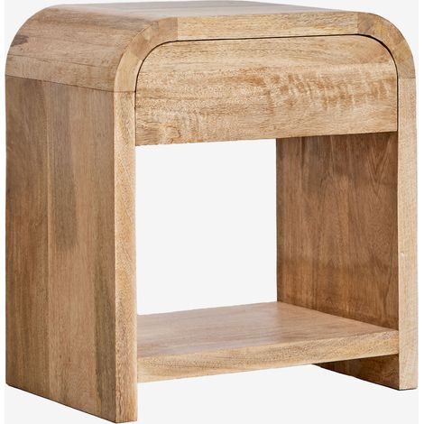 Mesita de noche 45x30 cm en madera de mango Shelby SKLUM        (1/5)