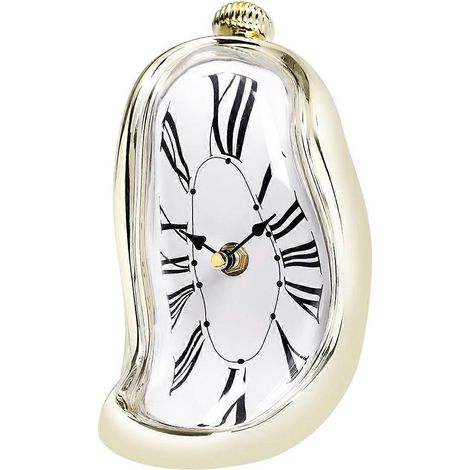 Horloge murale inspirée de l'art, décoration effet fondu, cadeau créatif pour la maison, étagère, bureau ou table. (1/5)