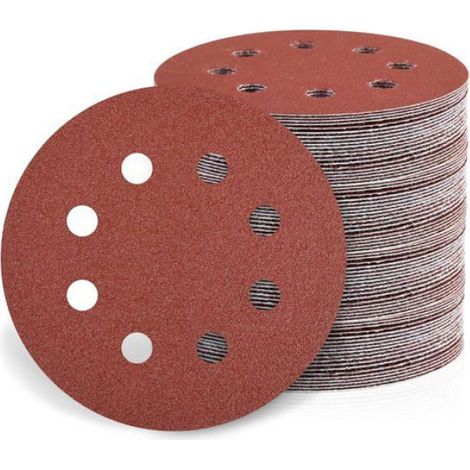 80 disques abrasifs 115mm 8 trous grains 40-240 anti-encrassement bois métal peinture (1/5)