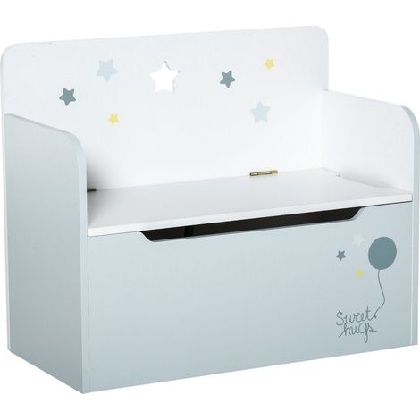 Boîtes de rangement pour enfants 4 tiroirs bords arrondis design surélevé plastique bleu