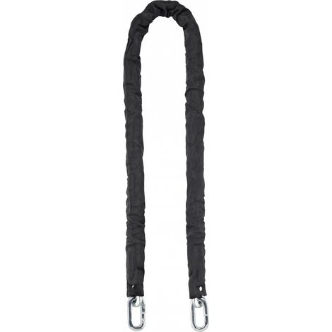 Catena d'acciaio cementato 10mm rivestita in nylon Loops, bici, moto, grate, cancelli, 1.5m, nero - THIRARD