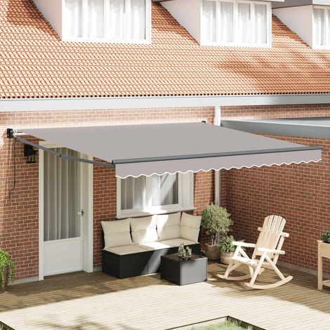 Store banne-Auvent rétractable électrique Gris clair 400x300 cm (1/5)