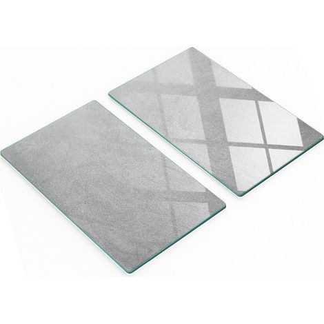 Dekorative Schneide- und Servierbretter aus Glas, graue Wandfarbe, 2 x 30 x 52 cm (1/5)