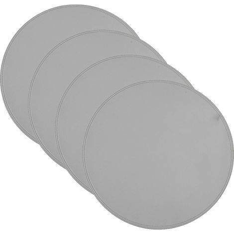 Placemat Cuir Rond - 20 cm Diamètre - Protection Table Cuisine et Extérieur - Lot de 4 (1/5)