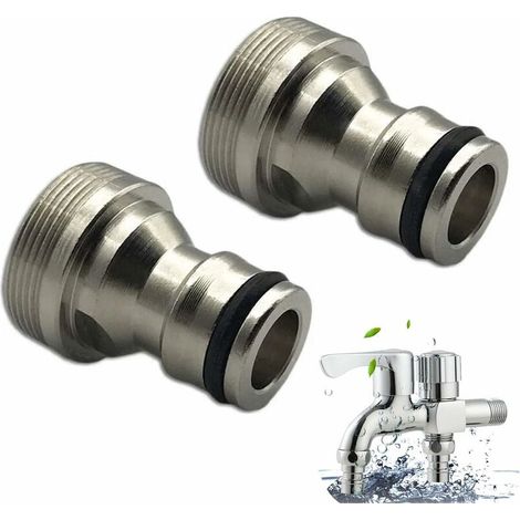 DEESSE SHOP - Connecteur de tuyau fileté en laiton adaptateur de robinet universel tuyau mélangeur connecteur de robinet adaptateur de cuisine adaptateur de robinet pour tuyau d'arrosage 23MM argent(2 (1/5)