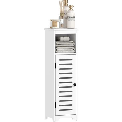 Meuble Salle de Bain Armoire 4 Niveaux 22 x 20 x 75 cm Blanc (1/5)