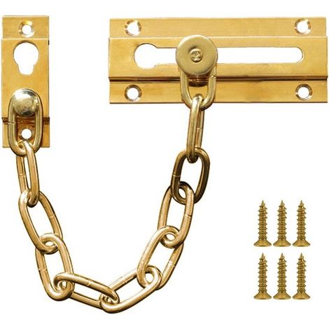 Cadena de latón para puerta - sistema de seguridad antirrobo - apta para cualquier puerta (1/5)