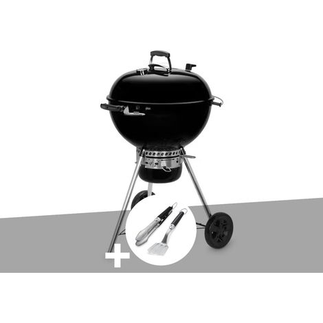 Barbecue charbon Master-Touch GBS 57 cm E-5750 Noir + Kit ustensiles Premium 2 pièces – Weber