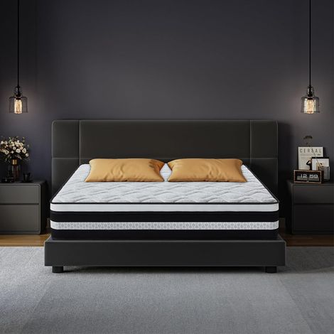 Yidatong – Matelas hybride 160x200 cm – Épaisseur 28 cm – Fermeté modérée – 7 zones de confort – Mousse à mémoire de forme – Respirant et hypoallergénique