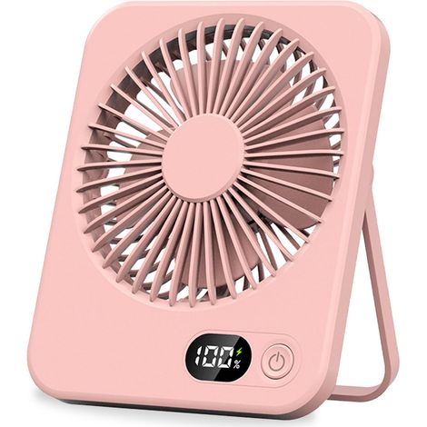 Mini Silencieux Ventilateur de Bureau, Ventilateur de Bureau USB Mini, 180° Inclinable Ventilateur de Bureau, Table Ventilateur USB Rechargeable, Slim USB Ventilateur de Bureau, pour familles (rose) (1/5)