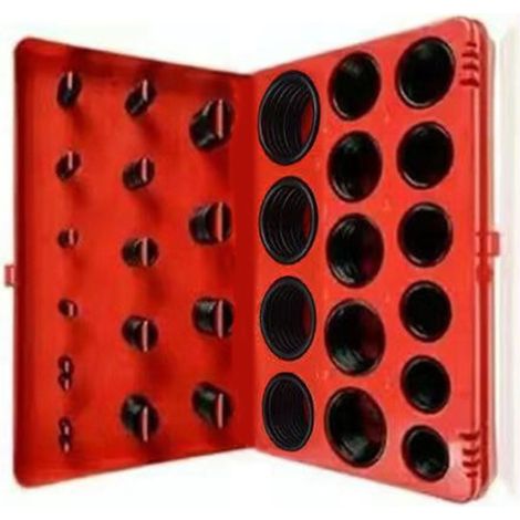 Kit 200 joints toriques étanches en plastique, résistants à l'huile, rouge, norme US, pour réparation automobile. (1/4)