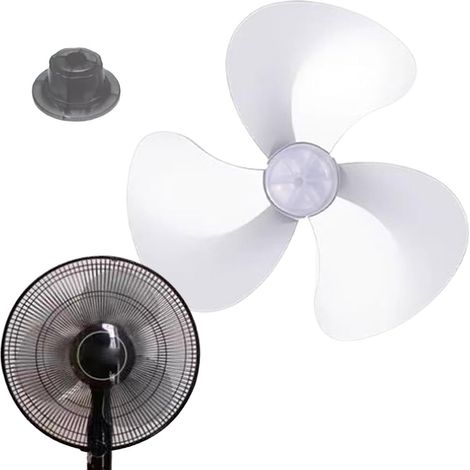 Hélice de repuesto de PP de 40 cm (16 pulgadas) con 3 aspas y tapa de tuerca Universal, 40 cm (16 pulgadas), pieza de aspa de ventilador duradera para ventilador de pedestal, accesorios para interior (1/5)