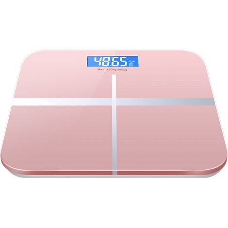 (Modèle à pile rose) Balance connectée LED, rechargeable par USB, avec indicateur de température (1/5)