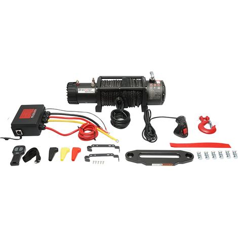 Verricello elettrico con telecomando 12V, 6,5hp, 6,1T (13500lbs) cavo sintetico 9x24m solenoide 400A Breckner Germany (1/5)