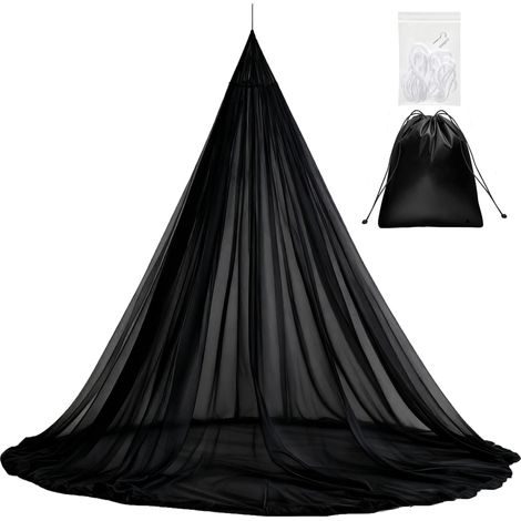 Moustiquaire suspendue pour tente de camping, filet anti-moustiques densifié, pavillon jardin extérieur, Composition : 220170130, Couleur : noir (1/5)